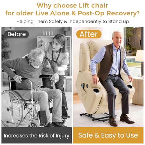 Stand Assist Power Lift Recliner Chair for Limited Mobility Elderly
