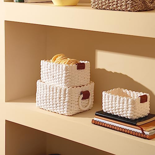 Small Wicker Baskets for Organizing (3 Count)