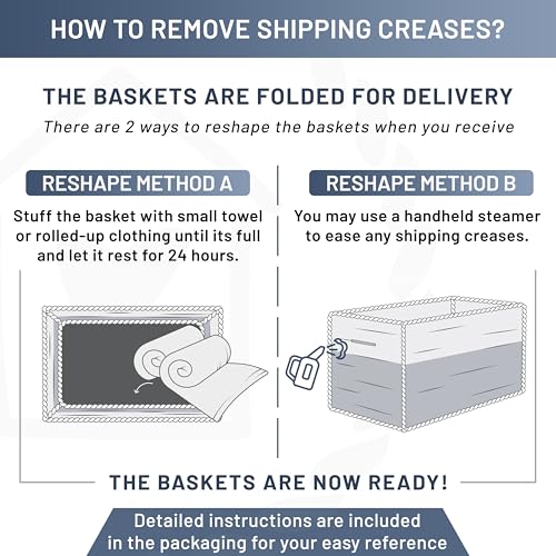 13.5”x8.5”x5.5” Storage Baskets for Shelves 3 Pack (3 Count)
