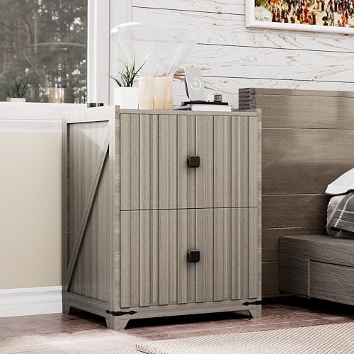 Night Stand with Slidable Charging Station