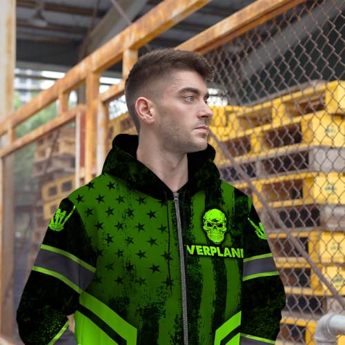 Hi Vis Reflective Zip Up Hoodie