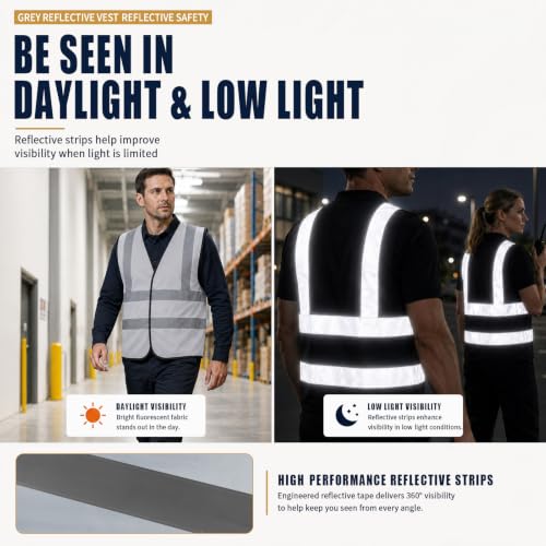 Personalized Construction Vest Gray with Team Text