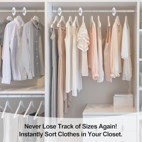 25 Pcs Clothing Rack Size Dividers Round White Plastic Size Markers for Clothing Rack Pre (25 Count)