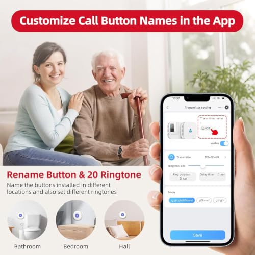 Wi Fi Wireless Caregiver Pager Call Button for Elderly at Home