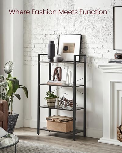 4 Tier Bookshelf with Steel Frame