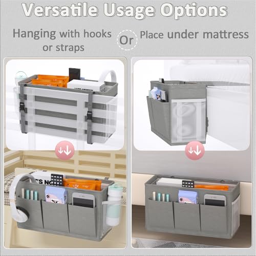 Bedside Caddy Storage Organizer for Bed Rails