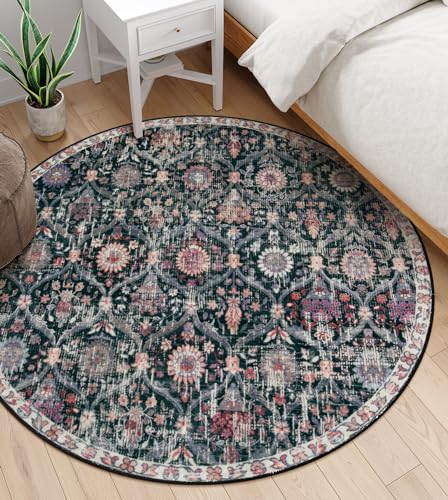 Moroccan Washable Round Area Rug