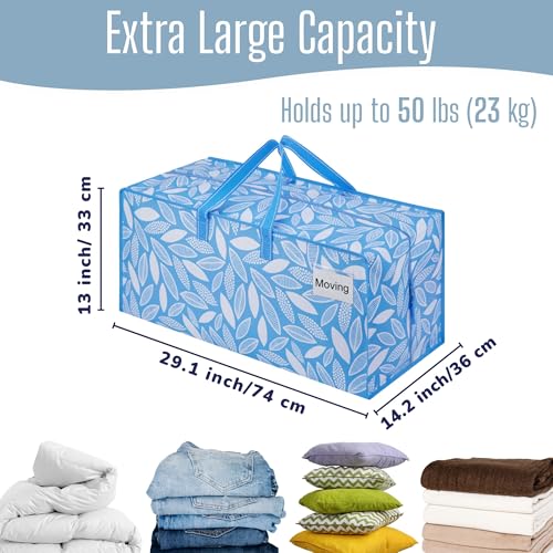 8 Pack Heavy Duty Moving Bags with Backpack Straps (8 Count)