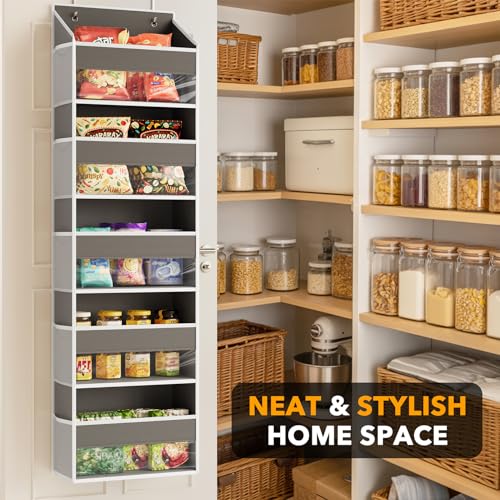 1 Pack Over The Door Organizer with 5 Large Pockets and 10 Mesh Side Pockets