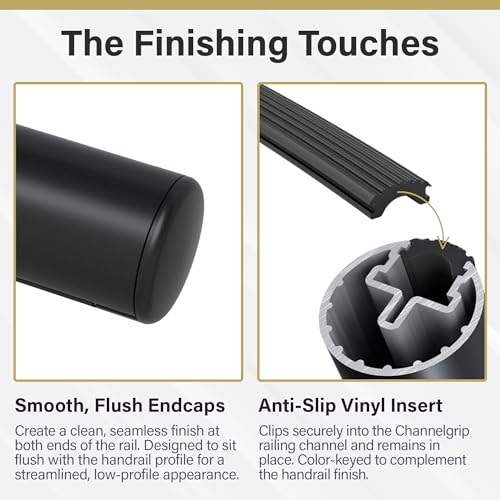 Satin Black 9ft Flush Handrail Kit
