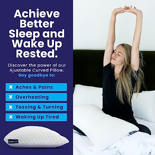 Adjustable Curved Pillows for Neck and Shoulder Support with Extra Shredded Fill