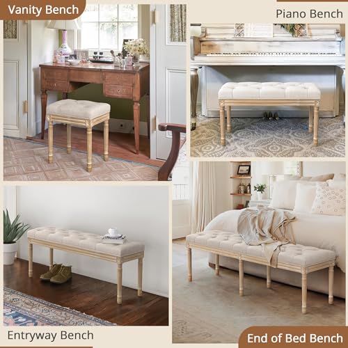 60" Fabric End of Bed Bench