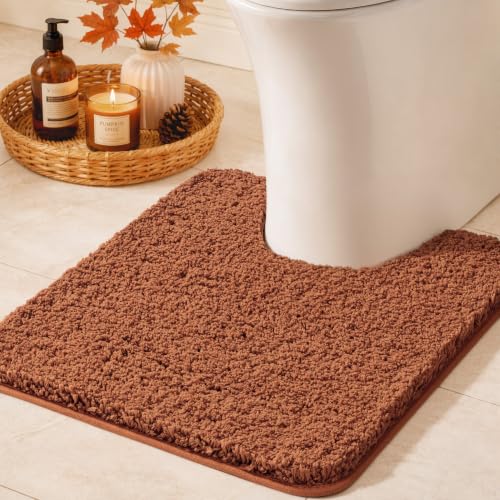 Fall Burnt Orange Microfiber Toilet Bath Rug U
