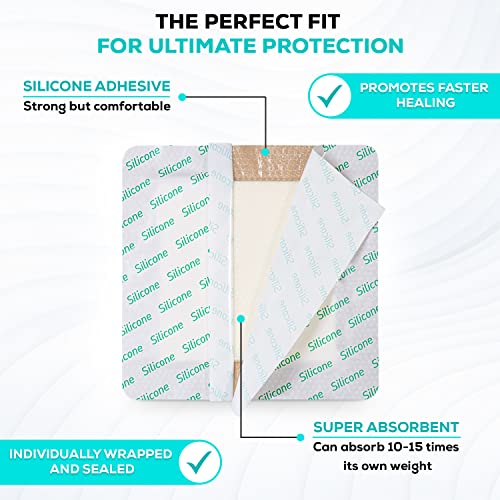 Silicone Foam Adhesive Dressing with Border (5 Count)