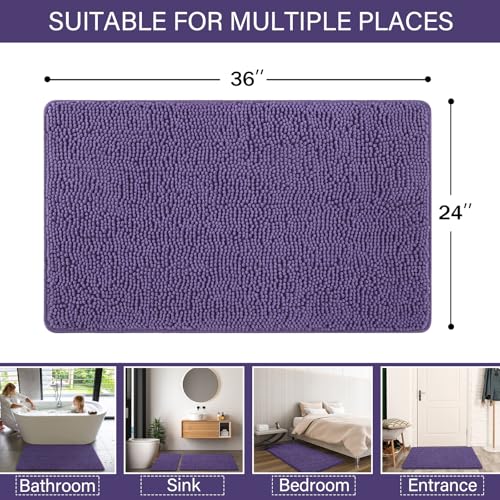 Luxury Bathroom Rug Shaggy Bath Mat 24 x 36 Inch (864 sq in)