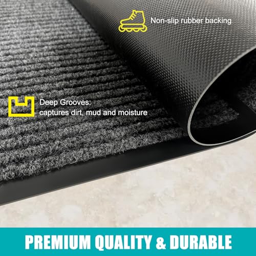 2'x4' Indoor Outdoor Door Mat Heavy Duty Front Door Mat Absorbent (8 Sq Ft)