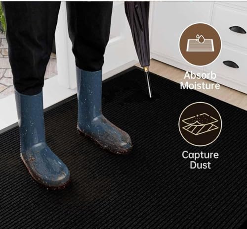 Door Floor Mat Commercial Grade Large Size Heavy Duty Tough Entry Collection Slip Skid Entrance Mat with Rubber Backing Low Profile and Easy to Clean Indoor Outdoor Rug (12 Sq Ft)
