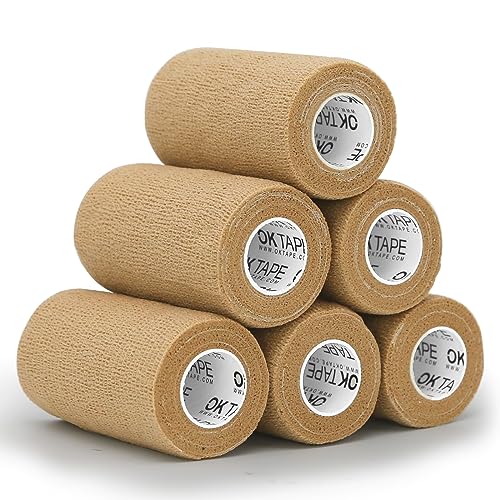 Self Adherent Cohesive Bandages Wrap 6Packs 4" x 5 Yards (6 Count)