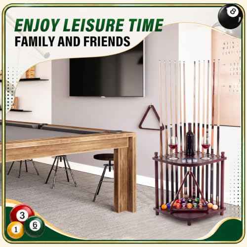 Pool Cue Holder Rack Hold 12 Sticks & Billiard Table Accessories