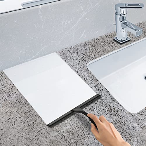 All Purpose Stainless Steel Shower Squeegee for Shower Doors with 2 Adhesive Hooks