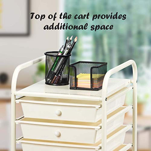 10 Drawer Rolling Storage Cart Scrapbook Paper Office School Organizer