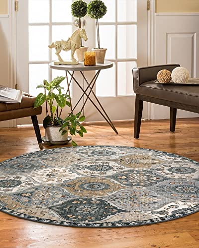 Moroccan Washable Round Area Rug