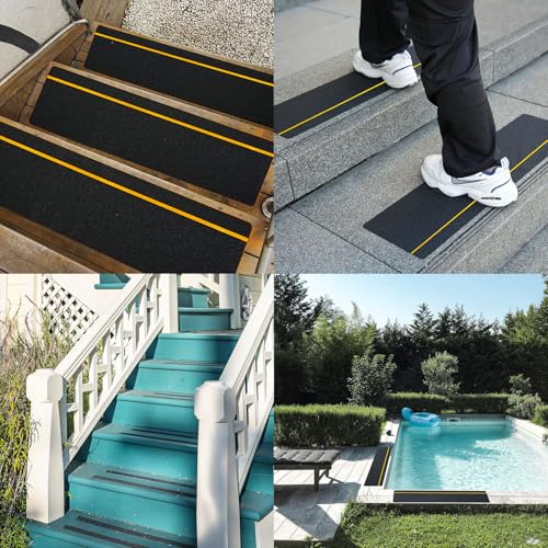 6" x 30" 10Pack Anti Slip Stair Tread with Reflective Strips (10 Count)