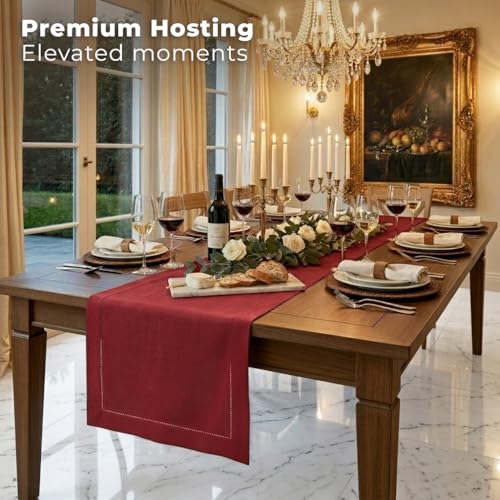 Signature Linen™ by D'Moksha Red Table Runner 60 Inches
