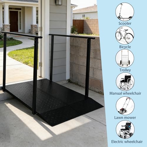1000LBS 45" Wheelchair Ramp with Handrails