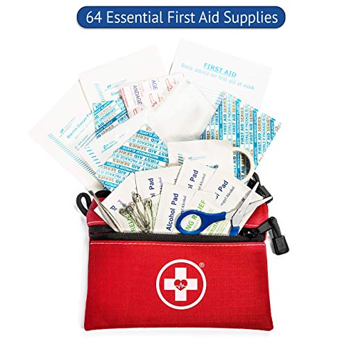 2-in-1 25 Pack Camping First Aid Kit for Travel & Car (25 Count)