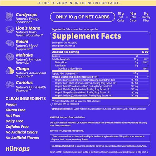 Nutrops Nootropics Mushroom Gummies for Brain Health (224 Count)