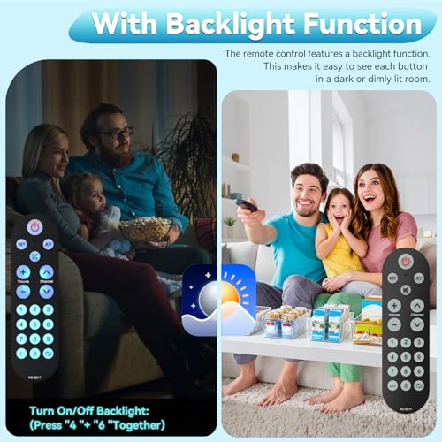 Backlit Big Button Universal Remote Control for Most of TVs Backlit