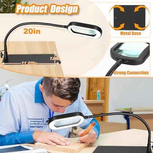 12X Magnifying Glass with Light and Stand