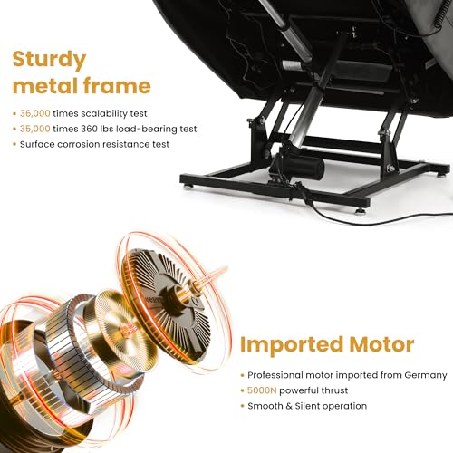 Dual Motor Infinite Position Lay Flat Power Lift Recliner Chair for Elderly