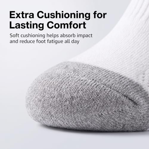 Women's 6 Pack Athletic Cushioned Comfort Running Pearl Grey Hiking Socks For Women for High (6 Count)