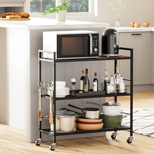 3 Tier Metal Storage Rack with Industrial Wheels