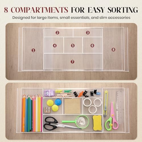 4pack Shallow Expandable Drawer Organizer (4 Count)