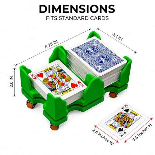 Card Holder 4 Deck Playing Cards Tray Organizes Multiple Decks（Green (4 Count)