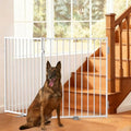 Freestanding Dog Gate with Door for Indoor & Outdoor