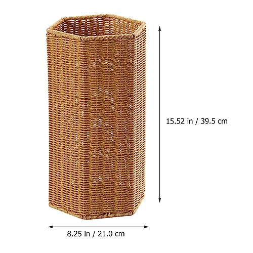 Woven Umbrella Stand for Entryway Freestanding Umbrella Holder Basket Storage Rack Tall Floor Woven Bucket Flower Vase for Canes Walking Sticks Organizer