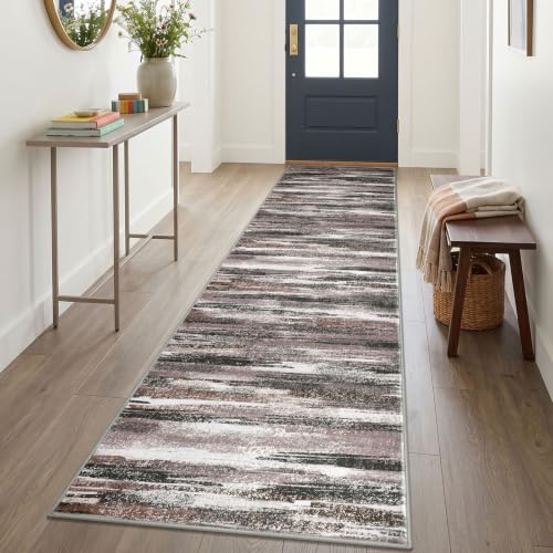 Abstract Washable Runners for Hallway 2.6x10 Runner Rug Non Slip