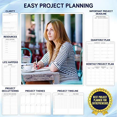 Business Planner Undated for Entrepreneurs! Focus Project Notebook for Productivity! Daily Weekly Self Organizer Planner
