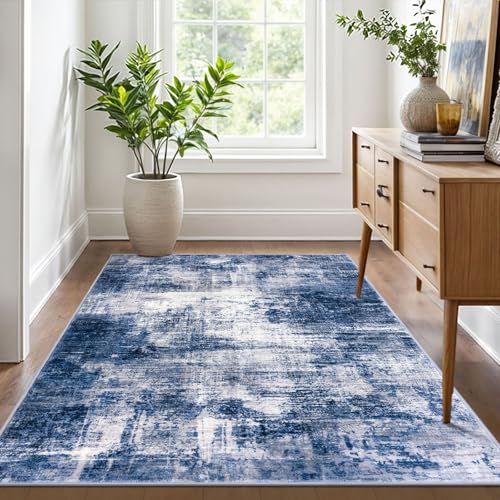 Abstract Area Rug 4x6 Ft Washable Rugs for Entryway Indoor (24 Sq Ft)