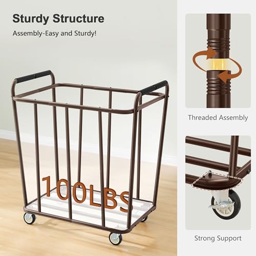 Large Laundry Cart with Wheels