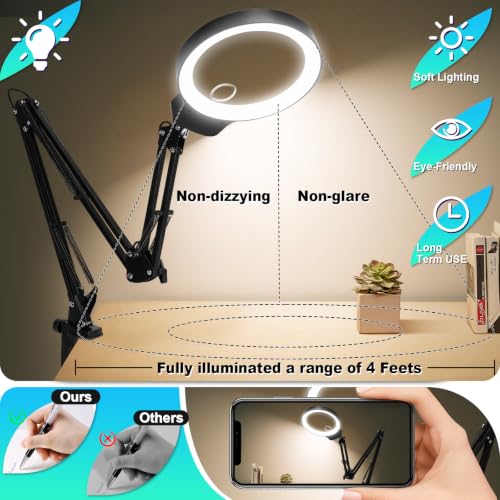 12X 30X Magnifying Glass with Light