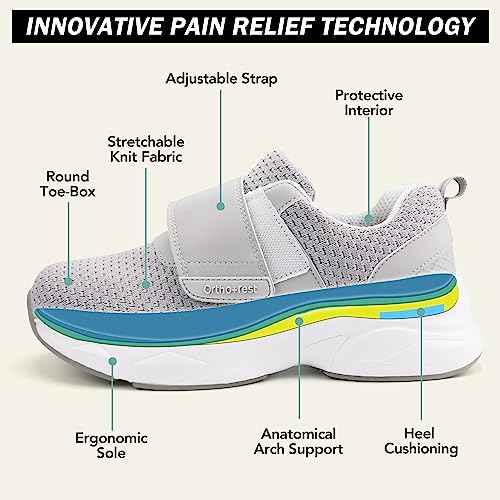 Ortho + Rest Women Diabetic Shoes with Adjustable Closure Orthopedic Walking Shoes for Edema Plantar Fasciitis Bunions Arthritis Swollen Feet