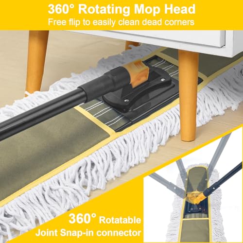 36" Commercial Dust Mop for Floor Cleaning with 1 Refill (2 Count)