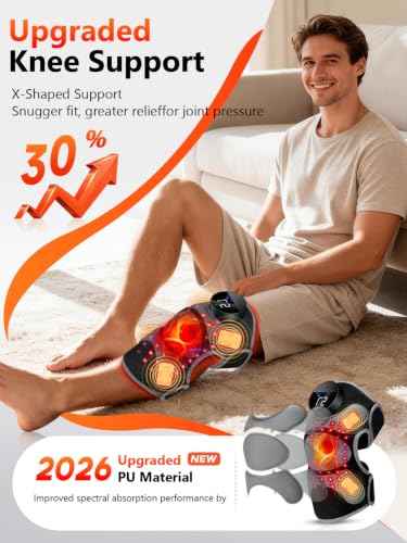 Upgrade Knee Massager with Heat 4 Vibration & Red Light Therapy Knee Brace