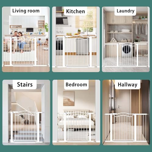 65.4" 68.1" Extra Wide Press Mounted Baby Gate Indoor for Kids Or Pets Walk Thru No Drill Long Dog Gates for The House Doorway Child Safety Gate