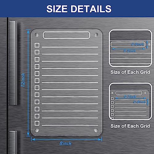 2 Pcs Acrylic Magnetic Dry Erase Board for Fridge
